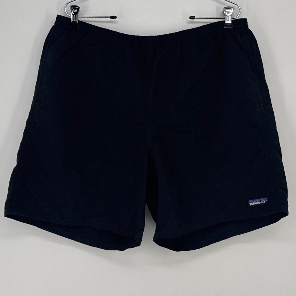 Patagonia Baggies Mens Shorts Large Black 7 Inch Inseam Nylon Mesh Lined